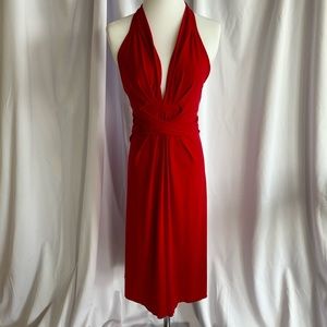 Red convertible tie dress
